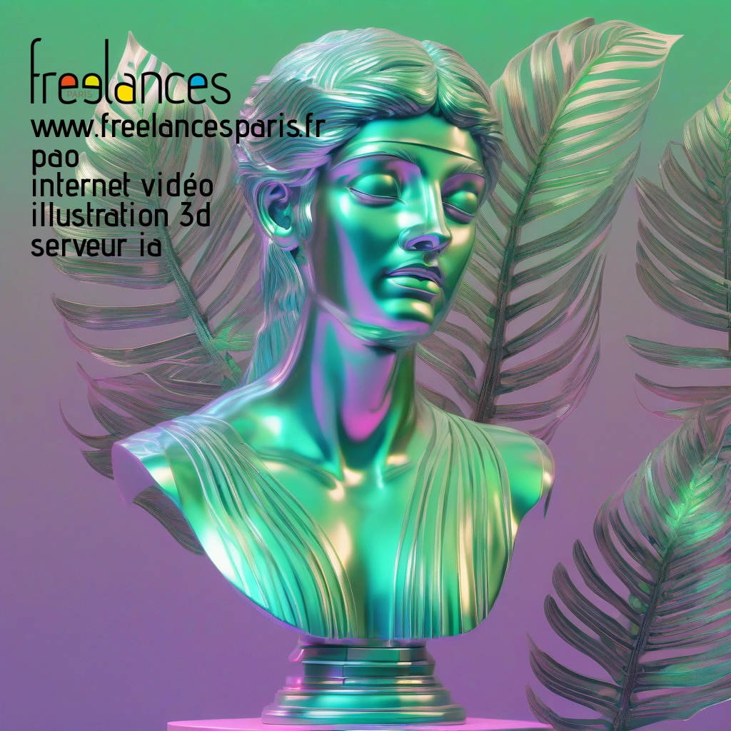 Pao mise en page internet vidéo illustration 3d serveur IA générative AI freelance paris studio de création magazines uawfhgi0